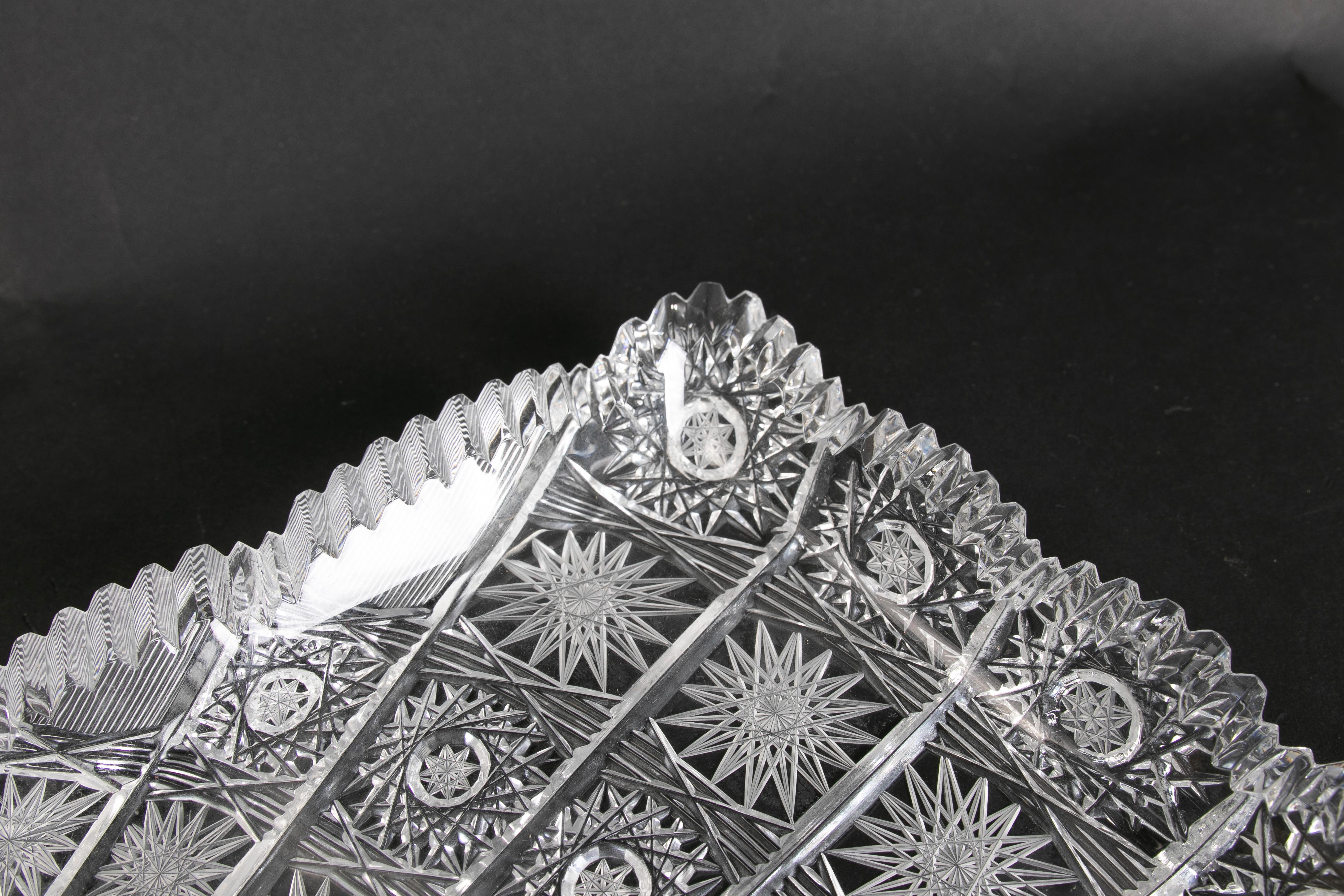 Rectangular Hand-Cut Bohemian Crystal Tray For Sale 1