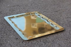 Rectangular Hand-Hammered Brass Tray with Baroque Decorations Italy 1970 Gold