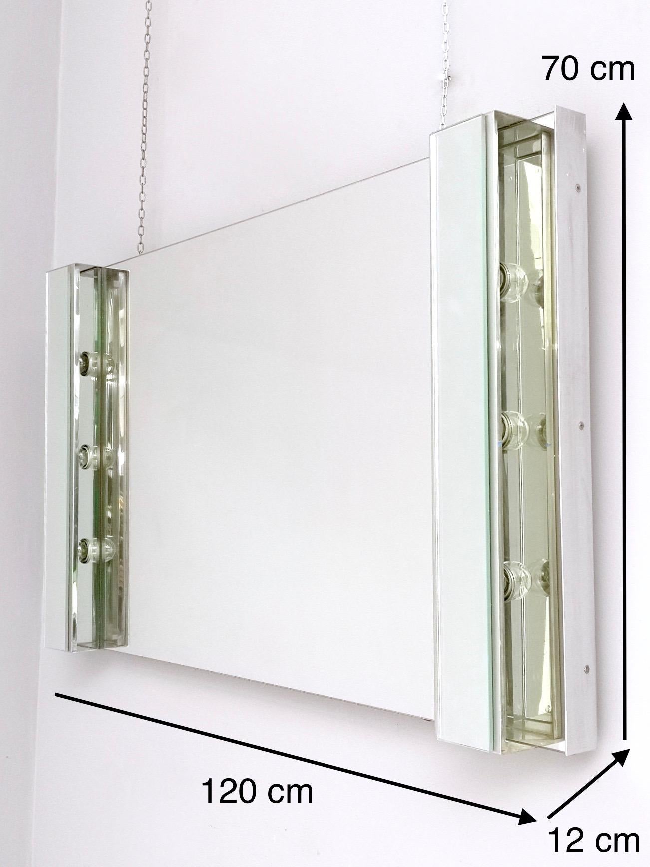 Rectangular Illuminated Wall Mirror by Veca, Italy, 1970s 11