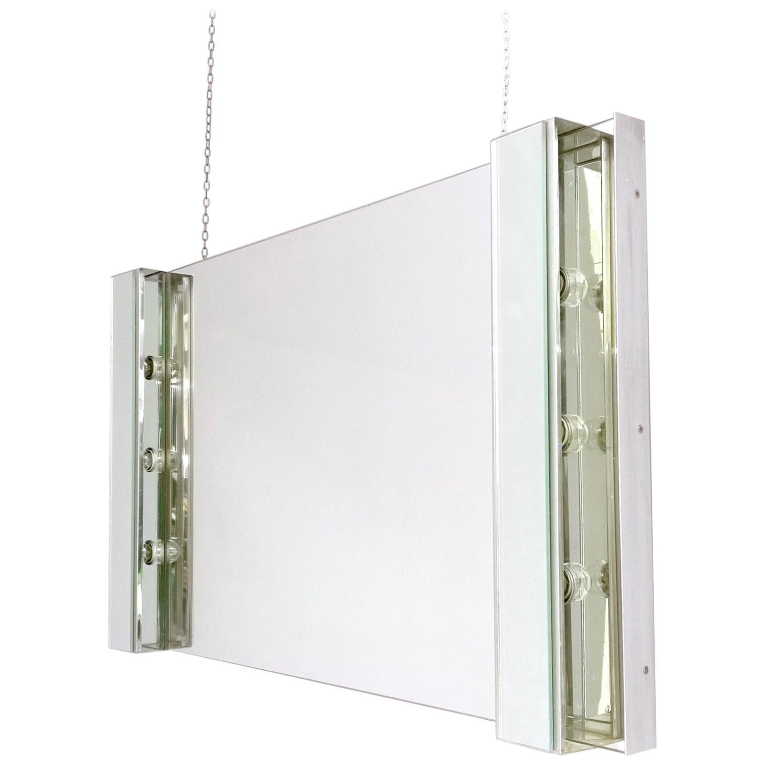 Rectangular Illuminated Wall Mirror by Veca, Italy, 1970s