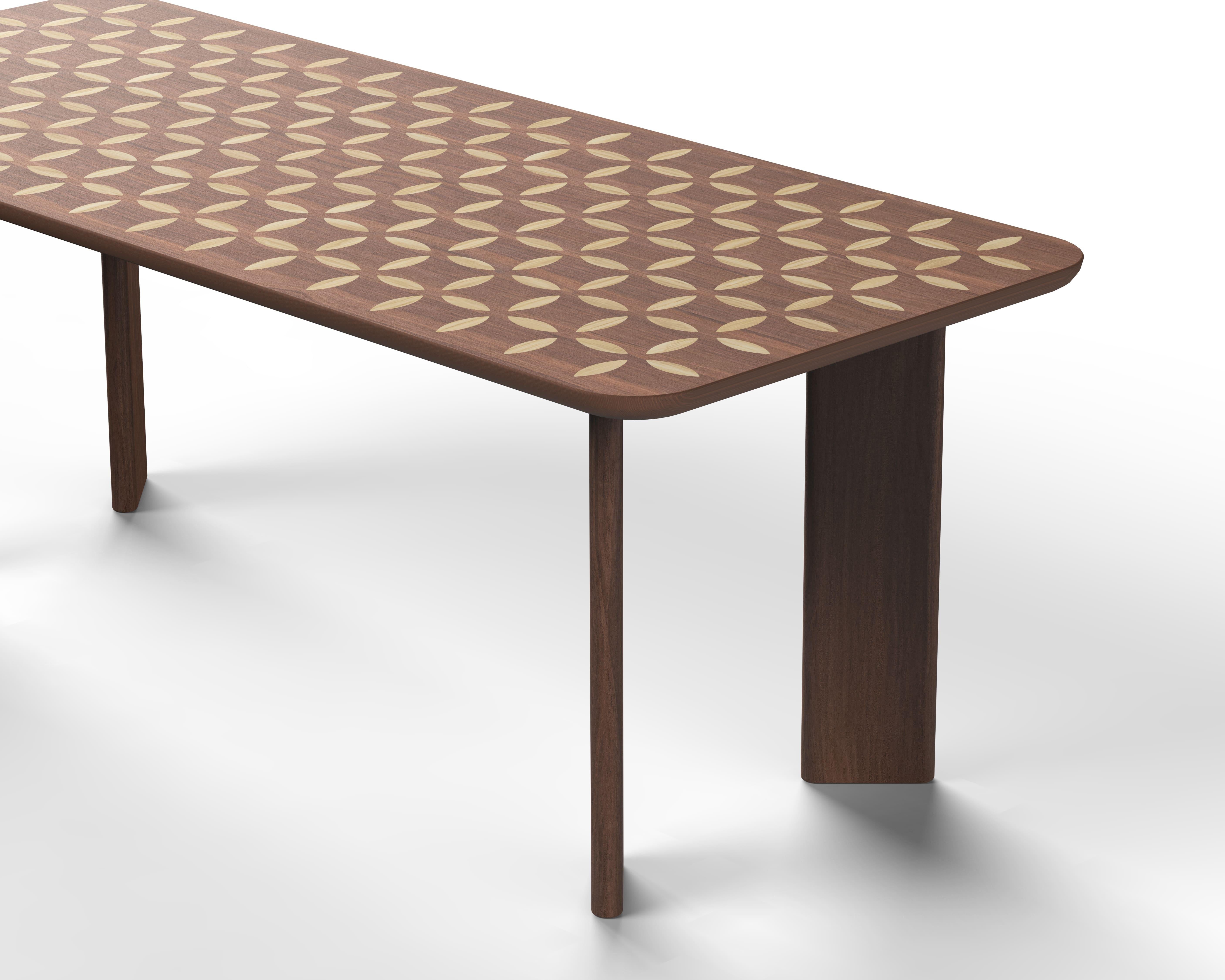 Italian Rectangular Inlaid table 2024 - Tavolo Rettangolare intarsiato 2024 For Sale