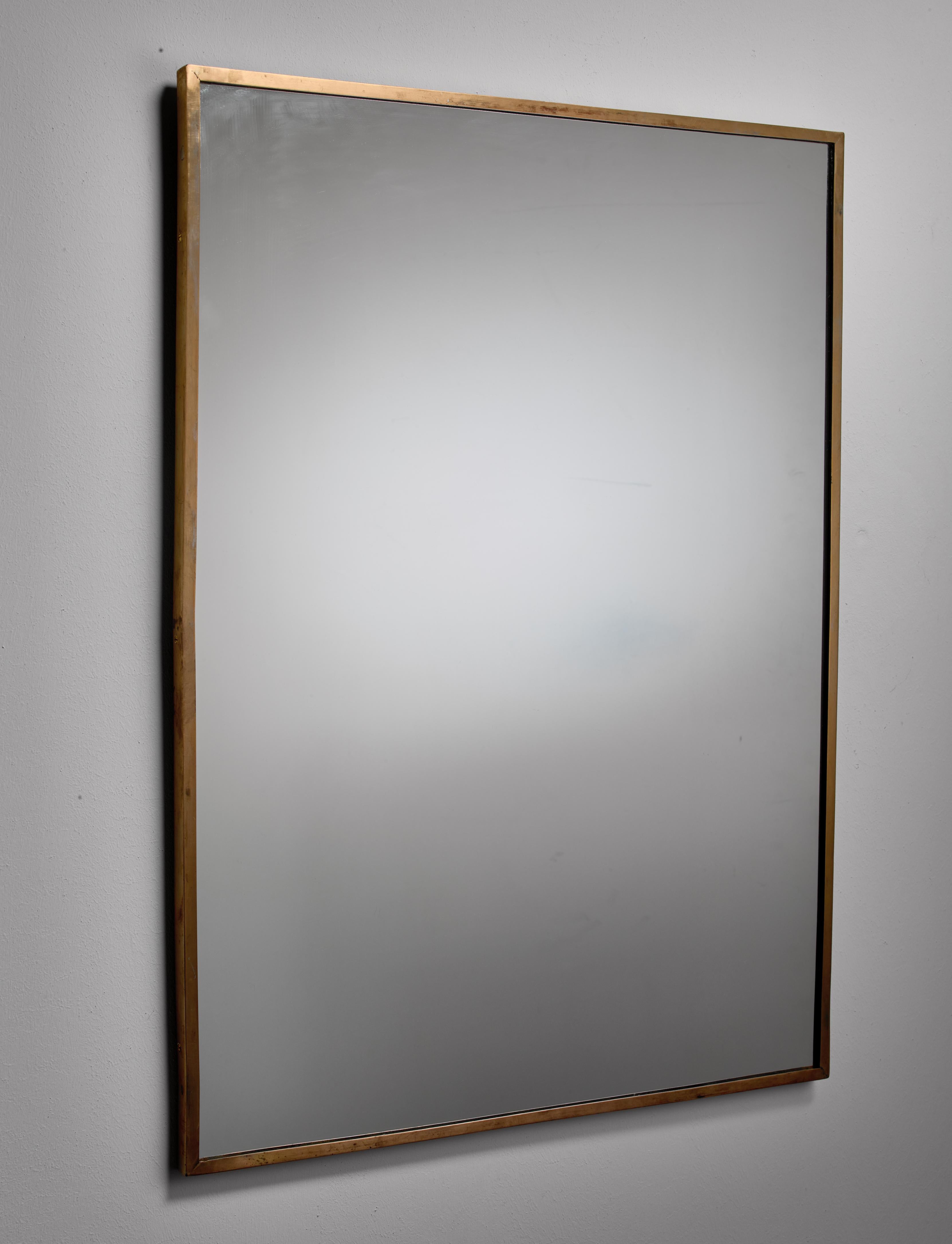 rectangular brass mirror