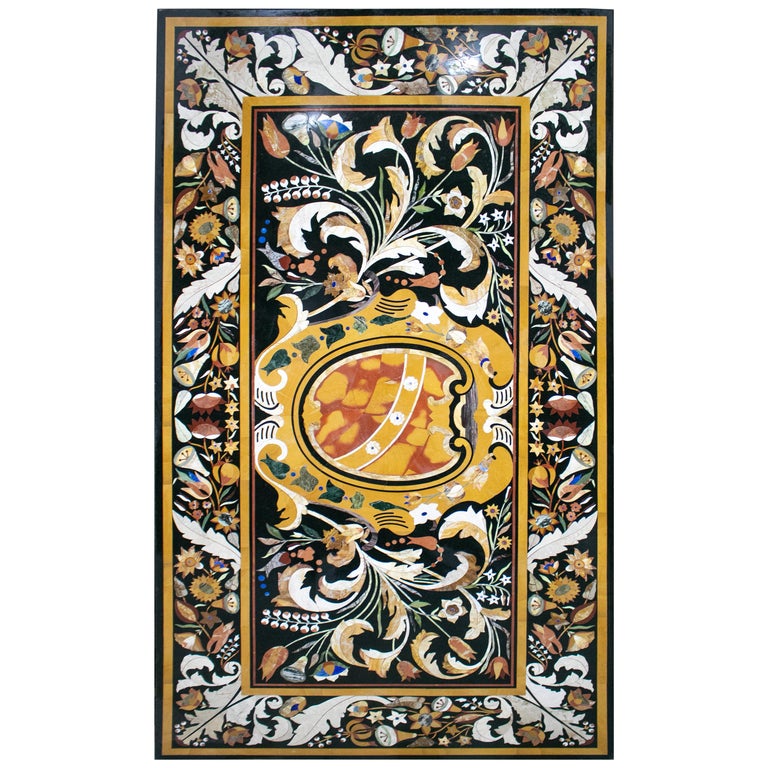 Marble Coffee End Table Top Pietra Dura Inlay Marquetry Cyber Monday Decor H2450