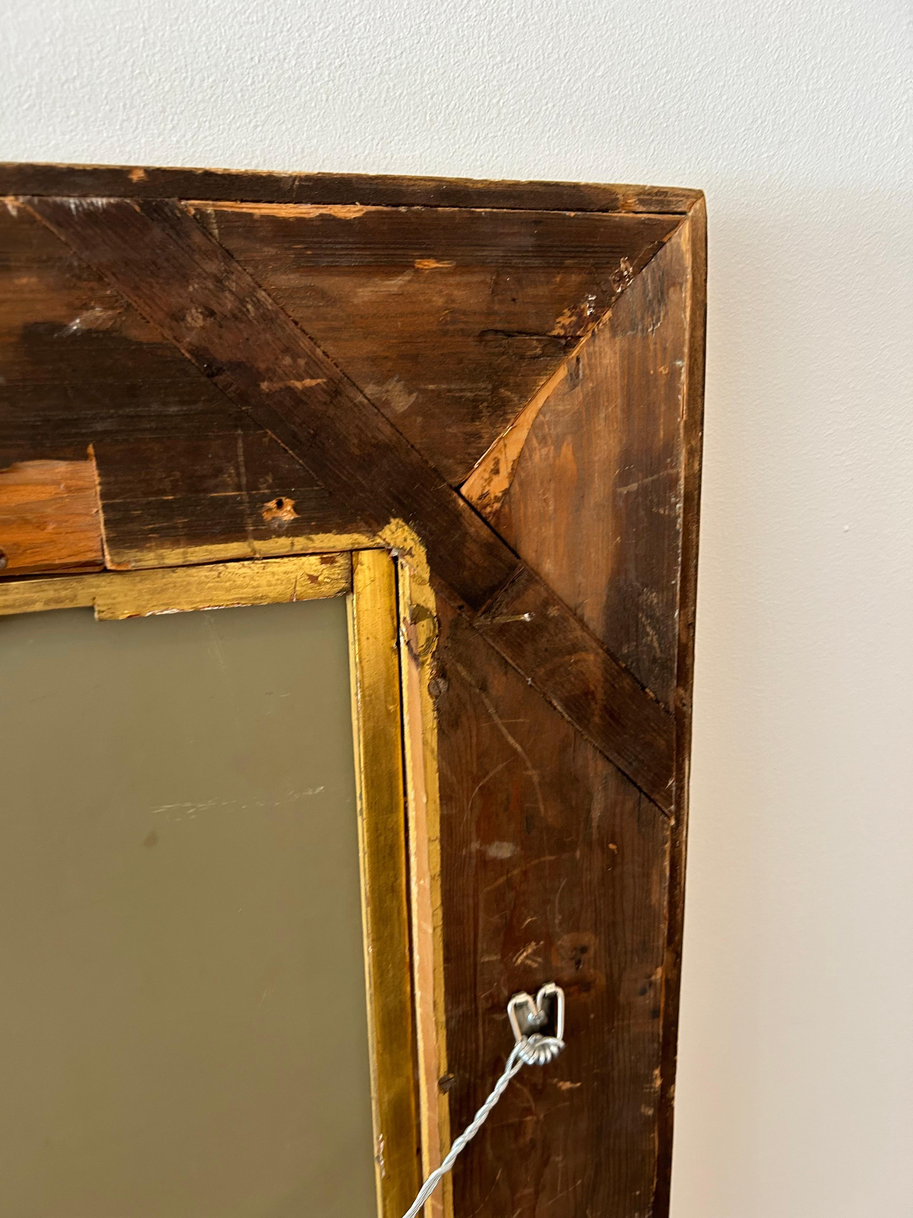 Rectangular Italian Gilt Wood Mirror For Sale 6