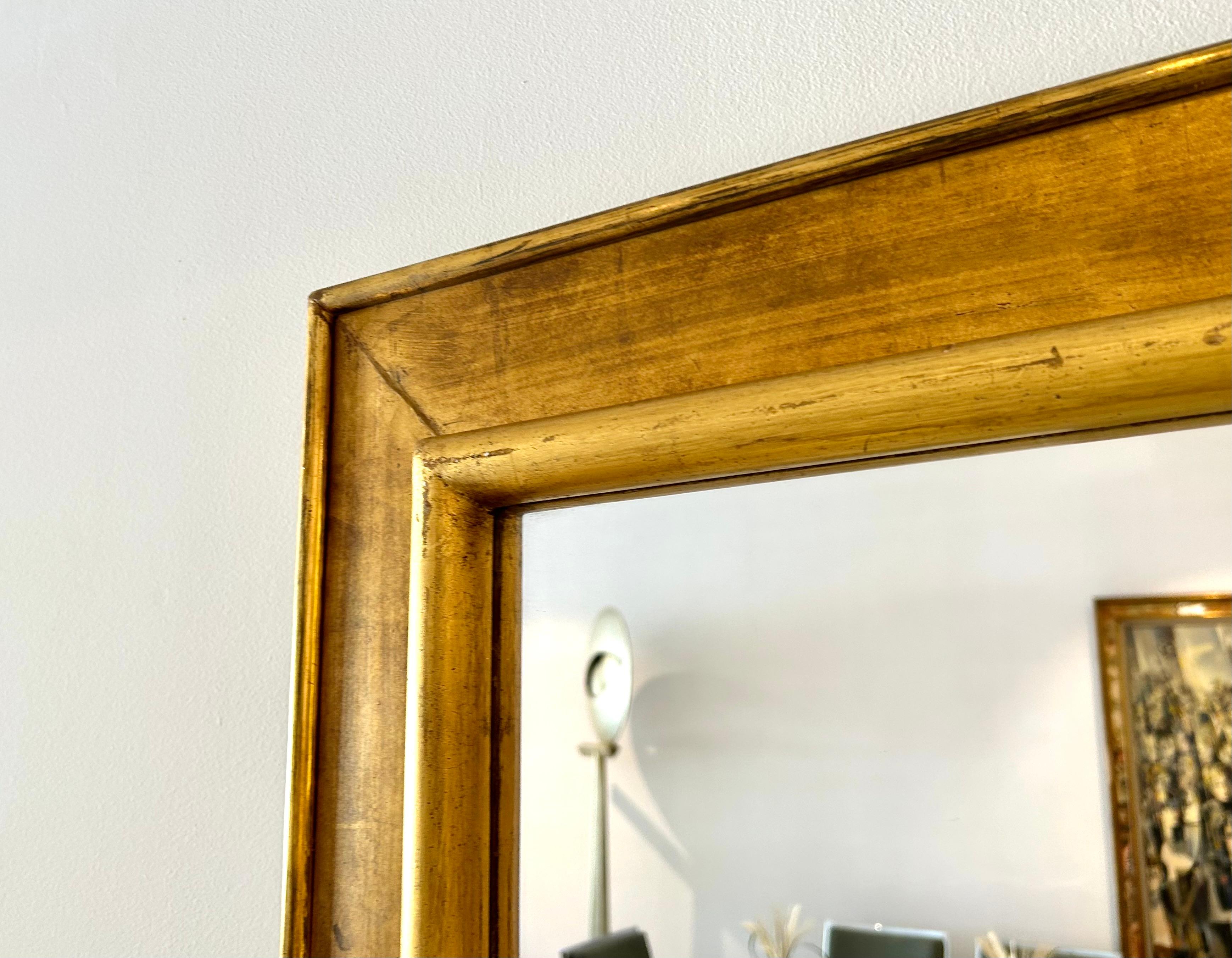 Rectangular Italian Gilt Wood Mirror For Sale 4