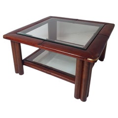 Rectangular Italian Leather Sofa Table 1970's