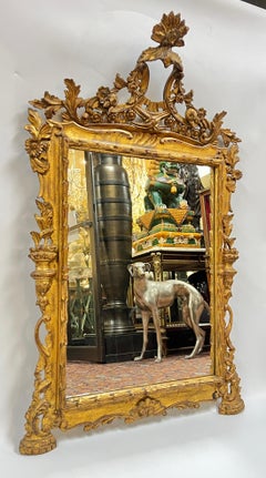 Rectangular Italian Neoclassical Giltwood Wall / Overmantel Mirror
