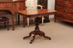 Rectangular Italian Sorrento Table with Marquetry Inlaid Top & Pedestal base