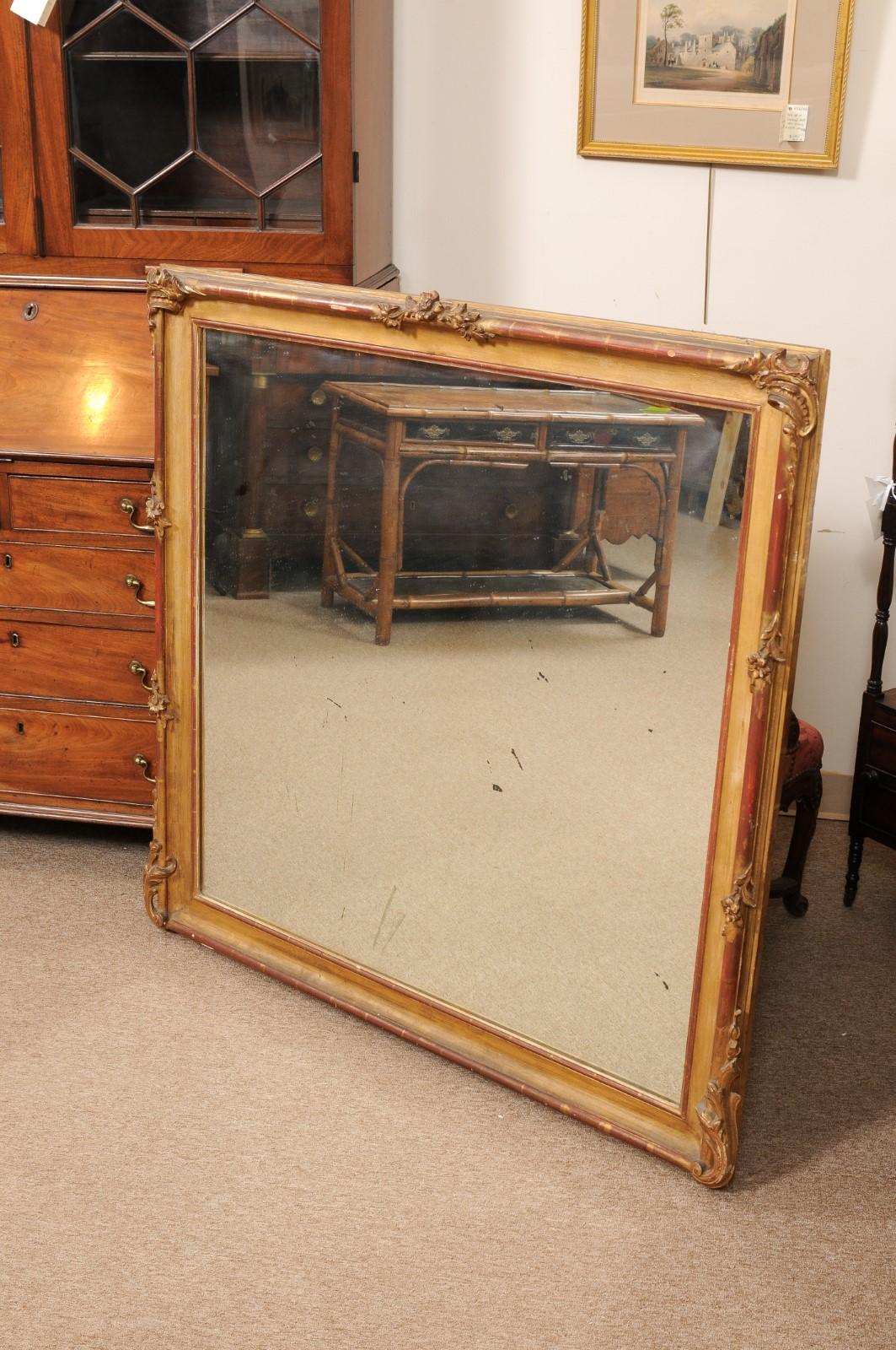 Rectangular Late 19th Century Continental Giltwood Mirror For Sale 9