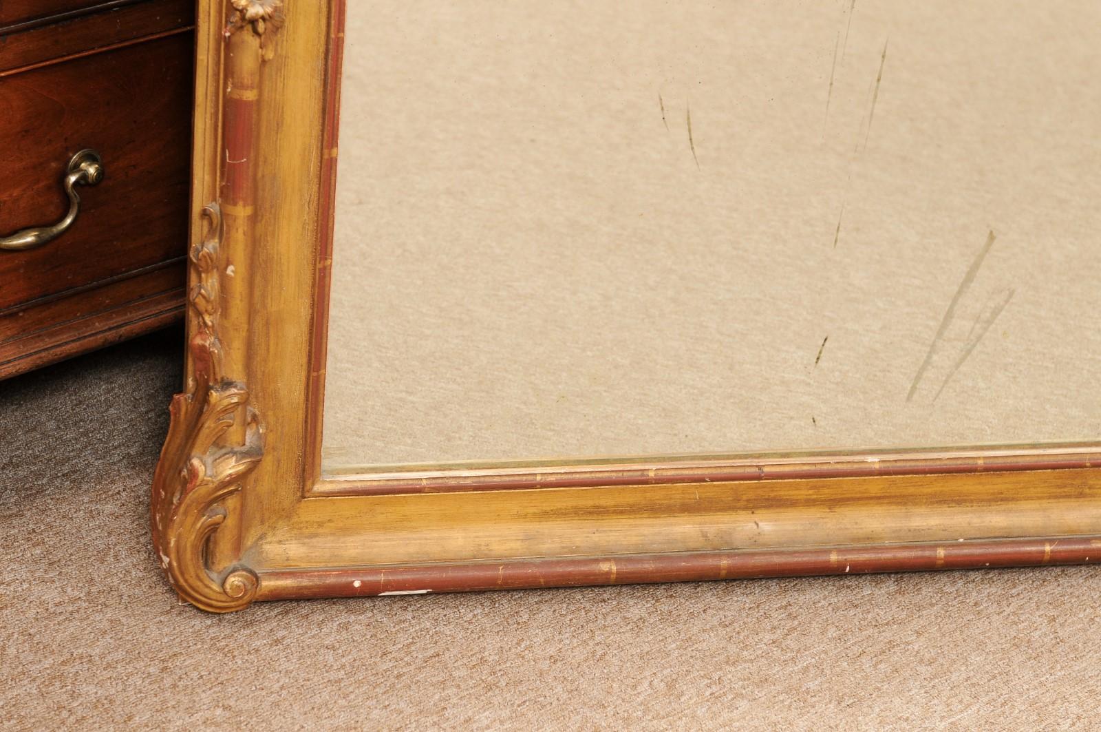 Rectangular Late 19th Century Continental Giltwood Mirror For Sale 5