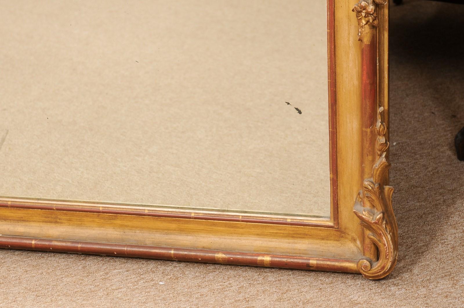 Rectangular Late 19th Century Continental Giltwood Mirror For Sale 6