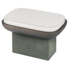 Rectangular Leather Stool, Olympia by Stephane Parmentier for Giobagnara