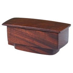 Vintage Rectangular Lidded Walnut Box