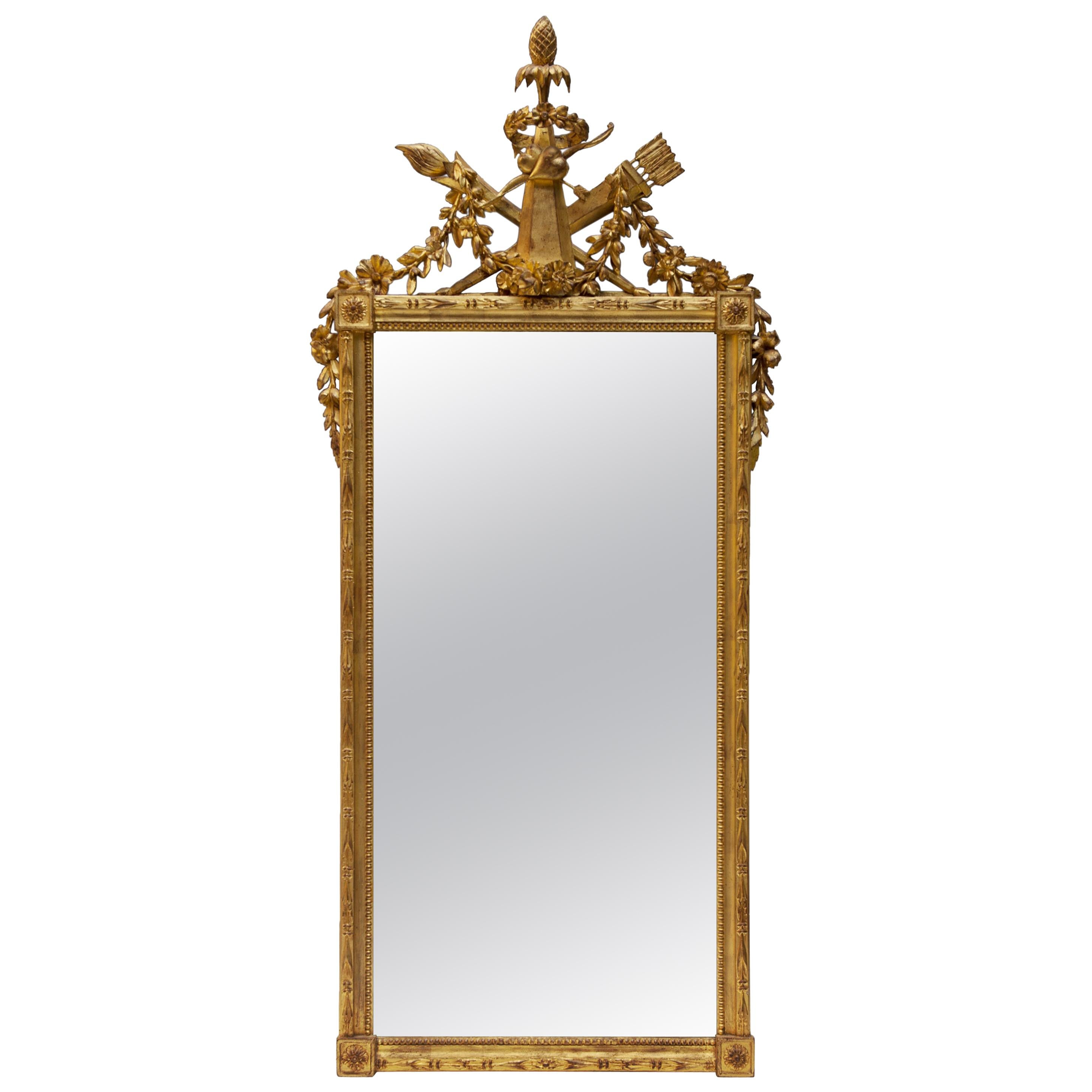 Rectangular Louis XVI Giltwood Mirror For Sale