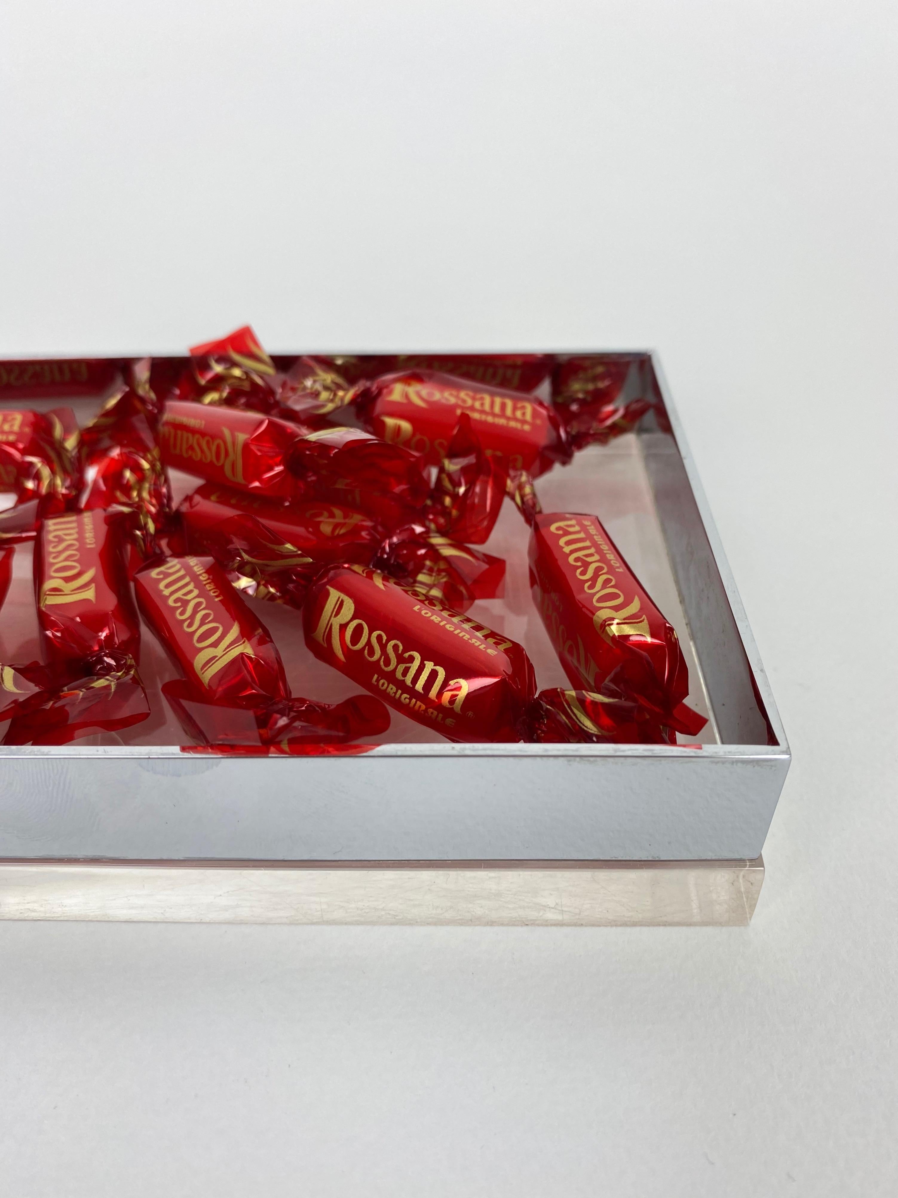 Rectangular Lucite and Chrome Box, Italy, 1970s For Sale 2