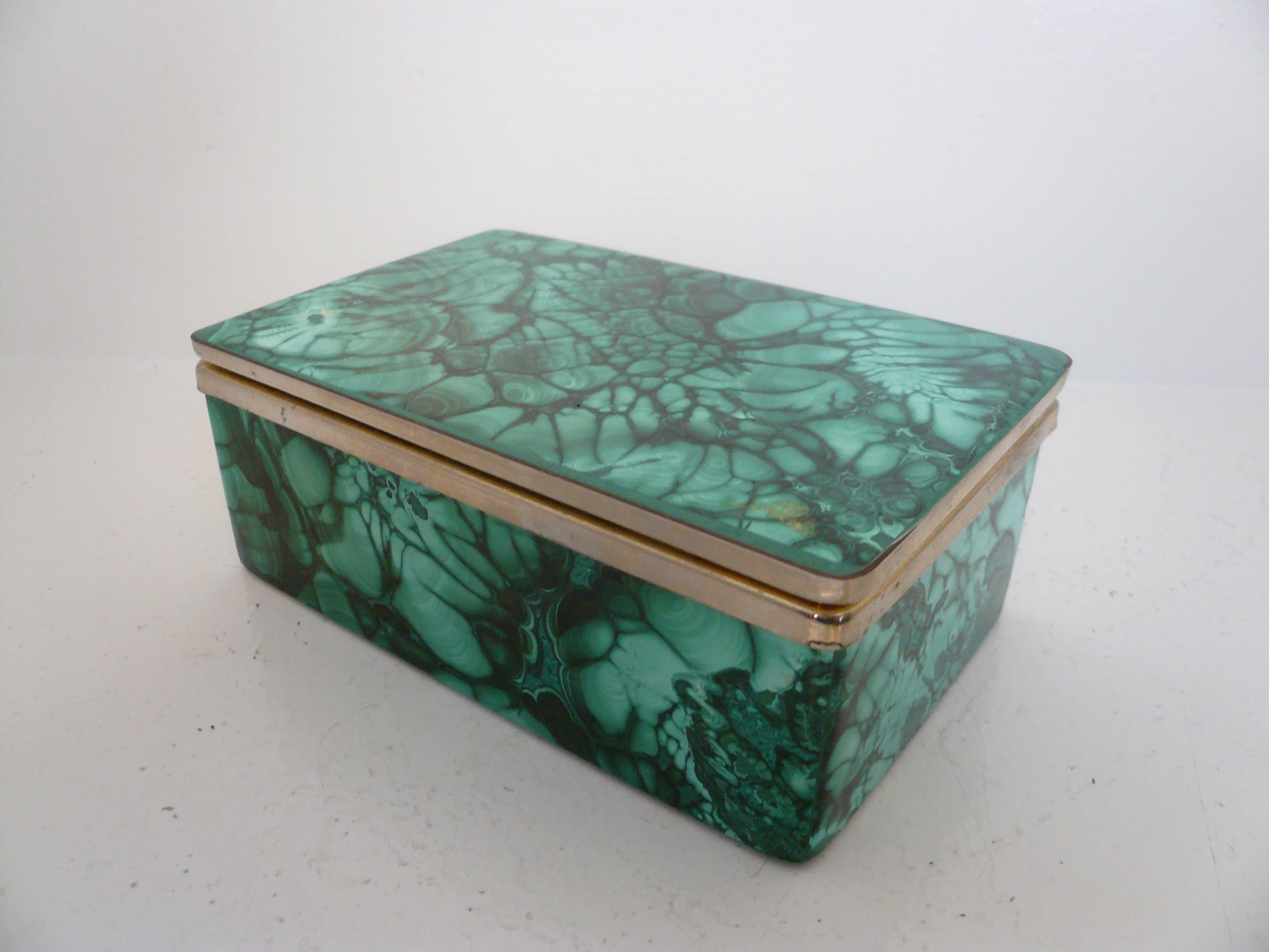 Belle Époque Rectangular Malachite Box
