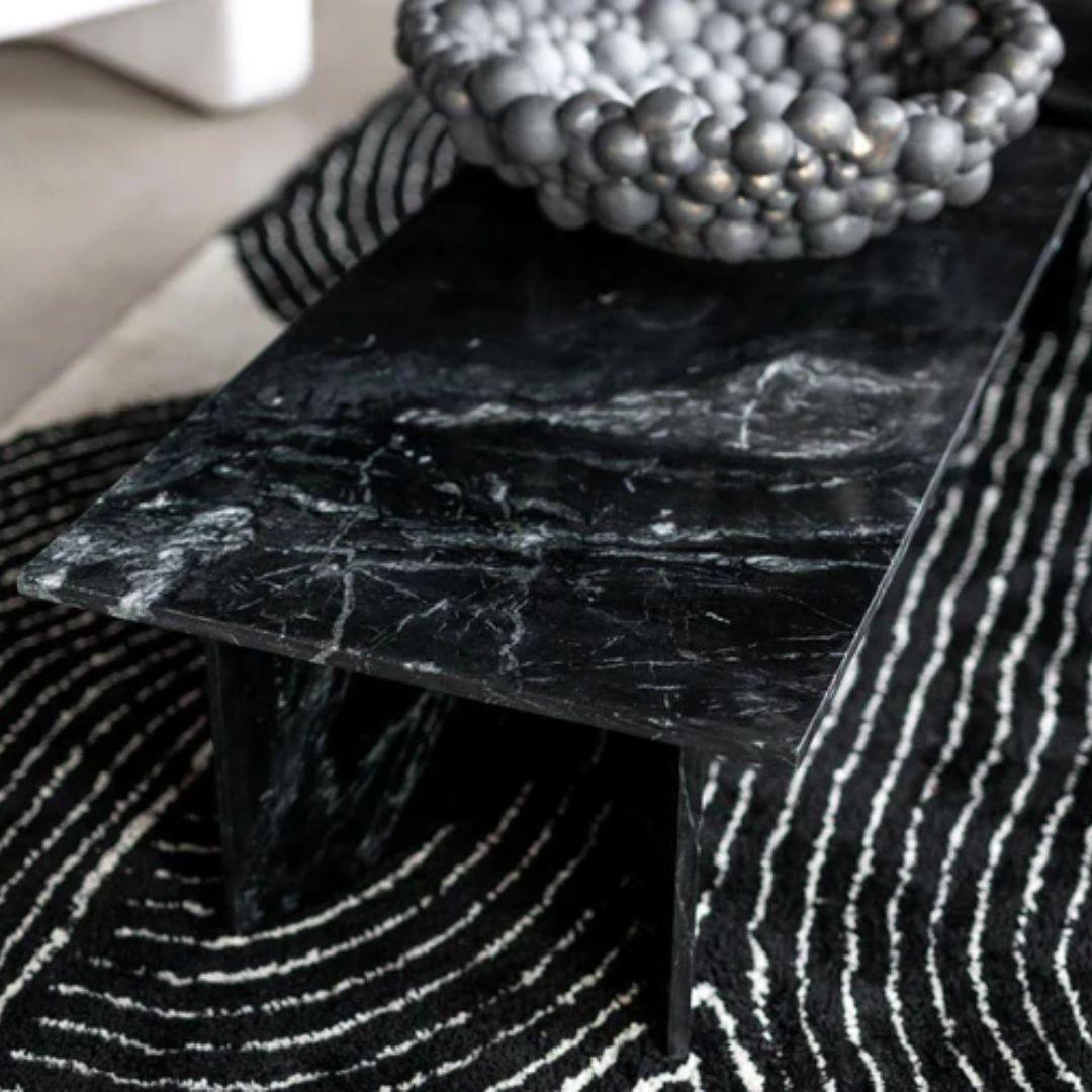 rectangular white marble coffee table