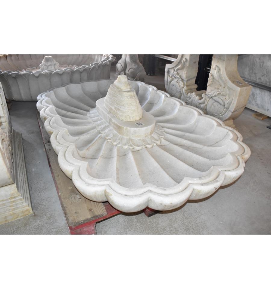 Italian Rectangular Marble Hand-Carved One Piece Floor Fountain