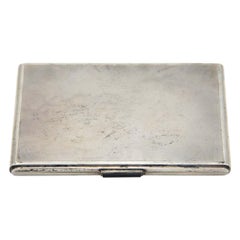 Rectangular matte silver cigarette case