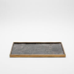 Rectangular Melting Tray in Quartz with Bronze Patina Brass by R&Y Augousti