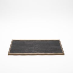 Rectangular Melting Tray in Shagreen with Bronze Patina Brass by R&Y Augousti