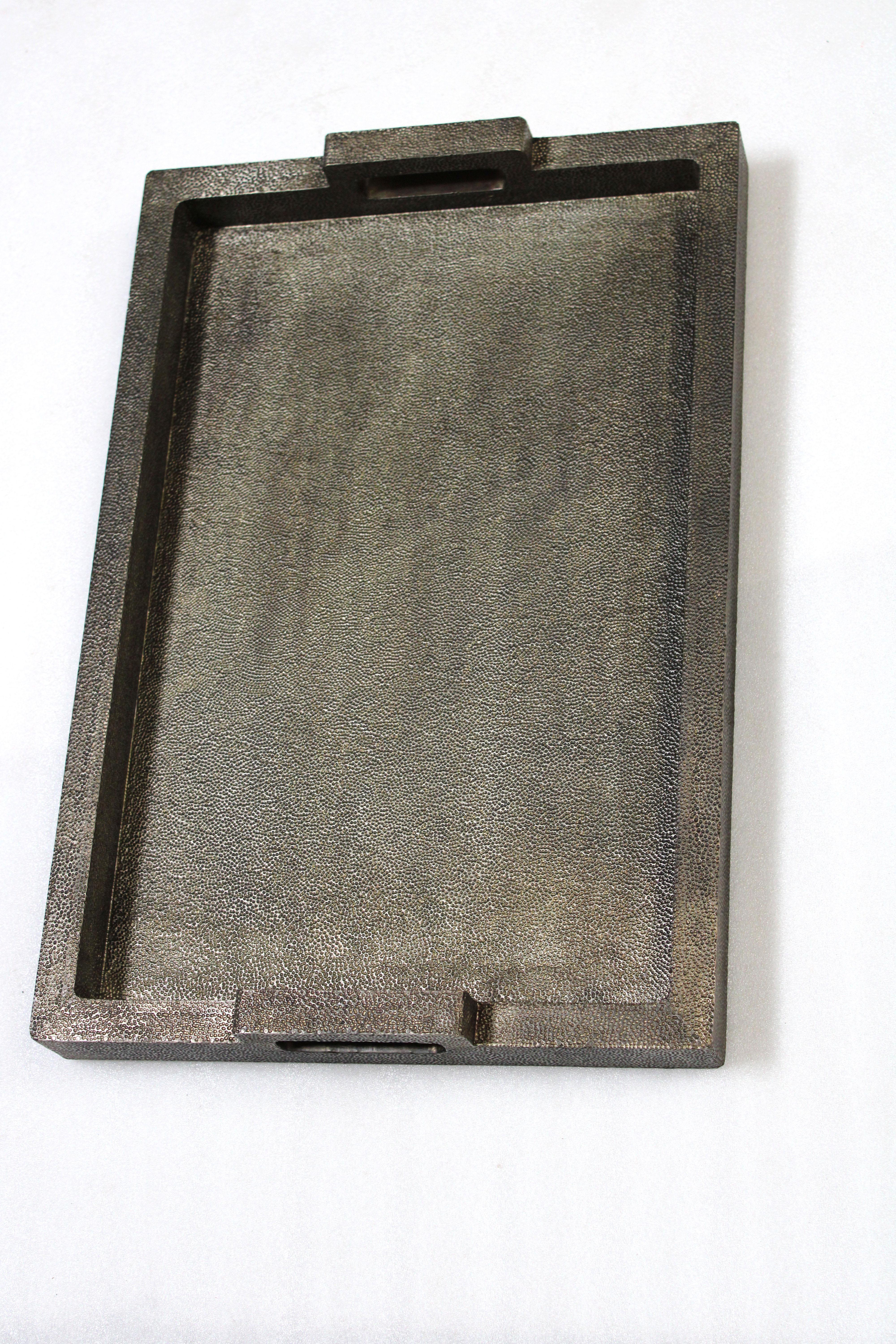 Other Rectangular Metal Tray in Antique Bronze Clad Over MDF by Stephanie Odegard For Sale