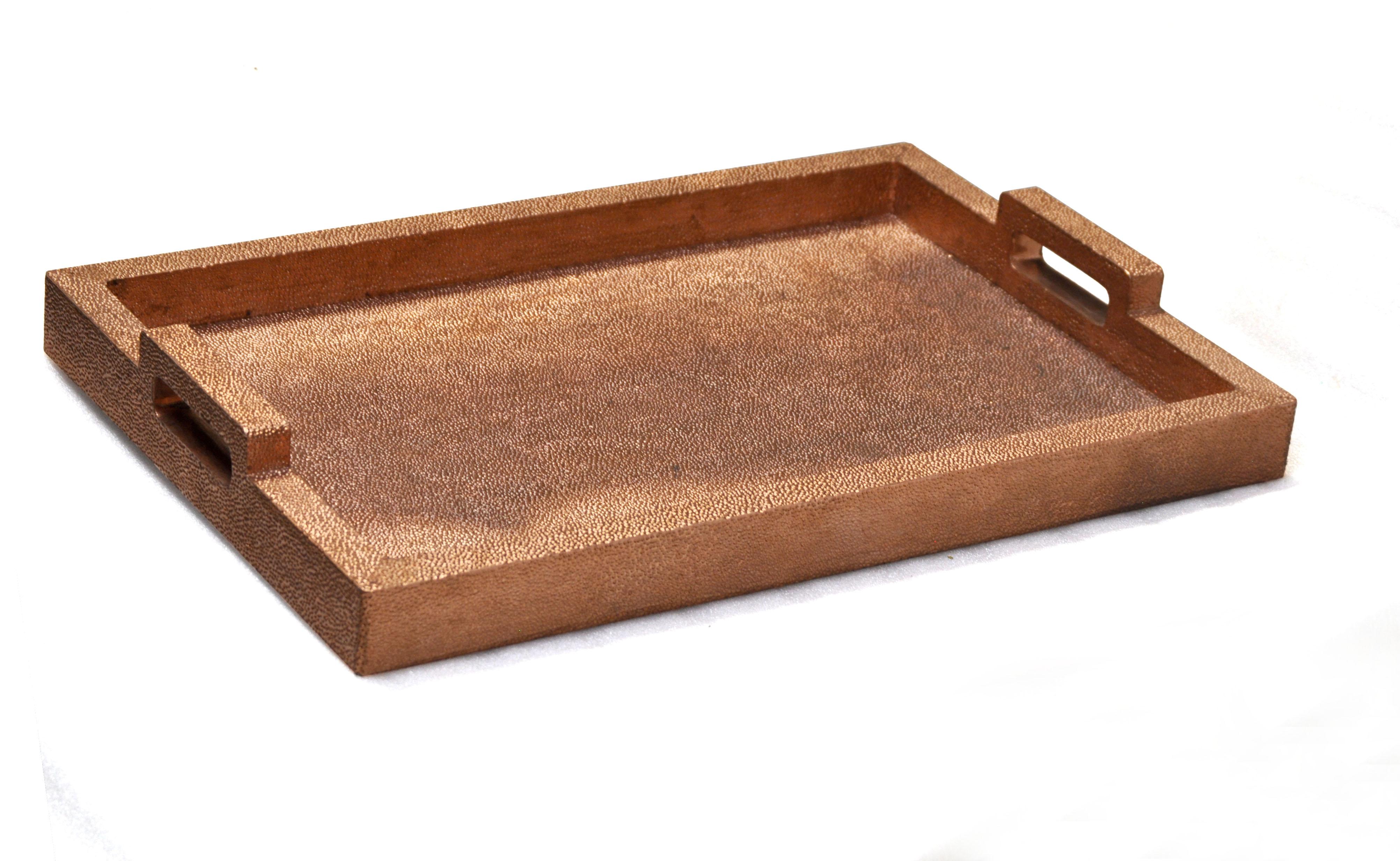 Other Rectangular Metal Tray in Copper Clad Over MDF by Stephanie Odegard For Sale
