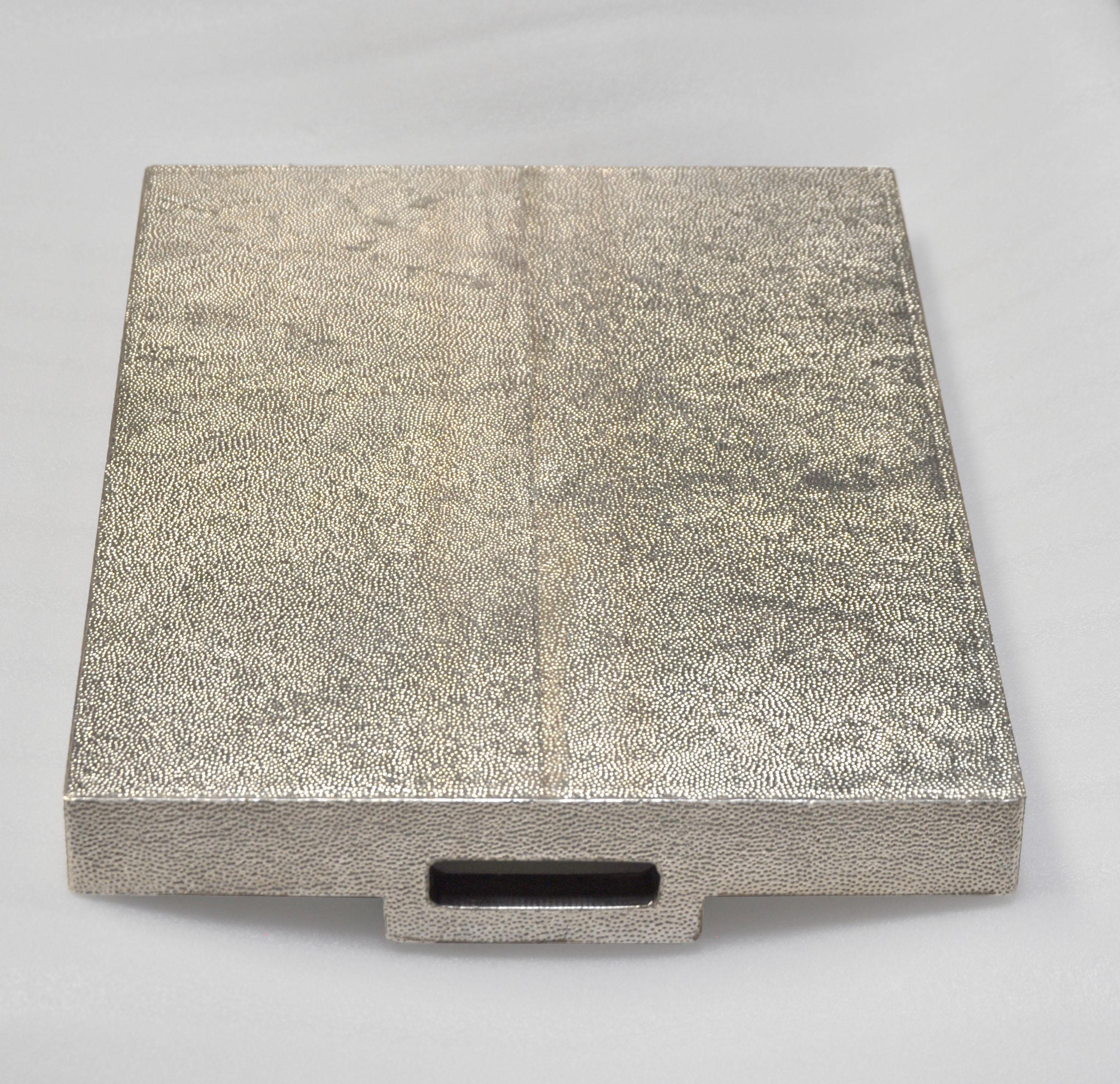 Other Rectangular Metal Tray in White Bronze Clad Over MDF by Stephanie Odegard For Sale