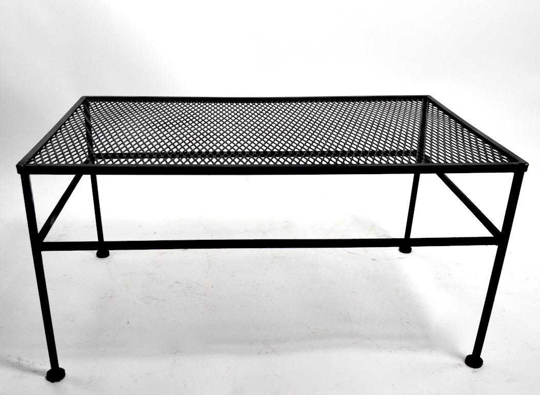 rectangular metal garden table