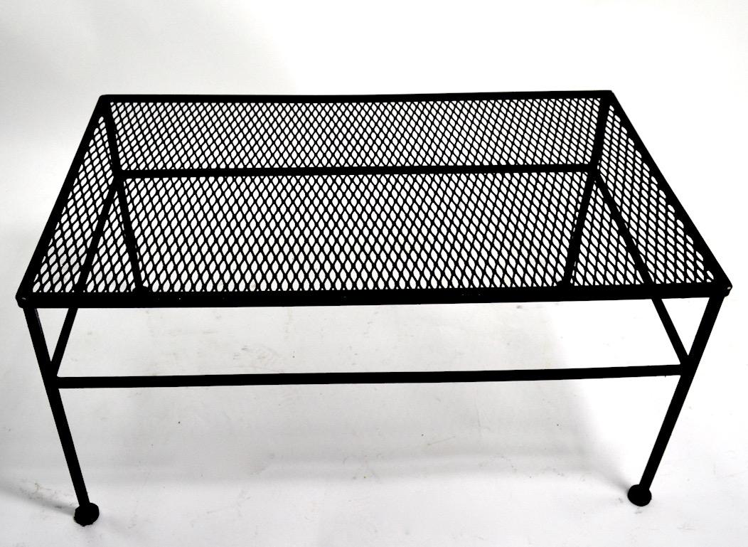 rectangular metal patio table