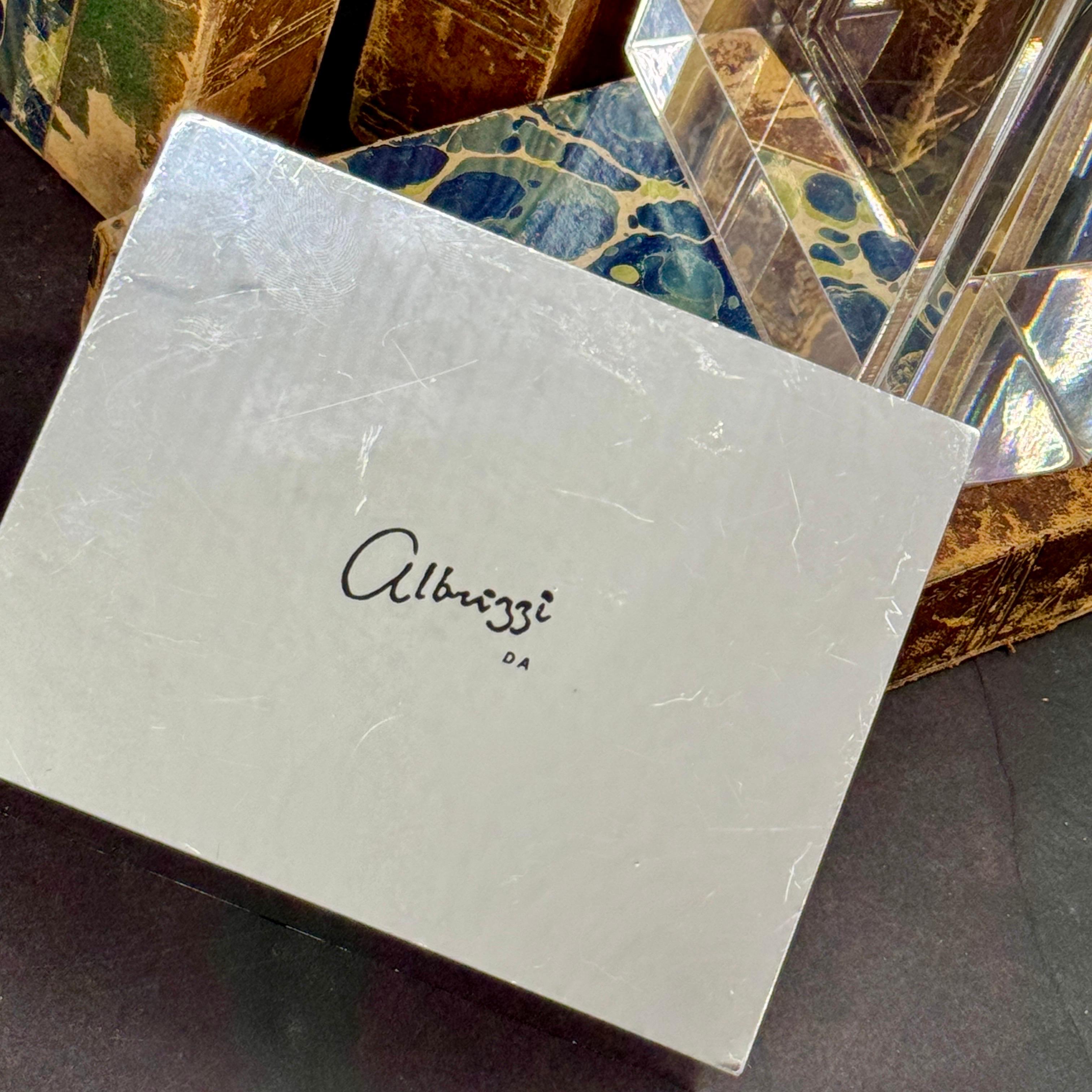 Rectangular Mid-Century Chrome Thick Lucite Box by Albrizzi For Sale 4