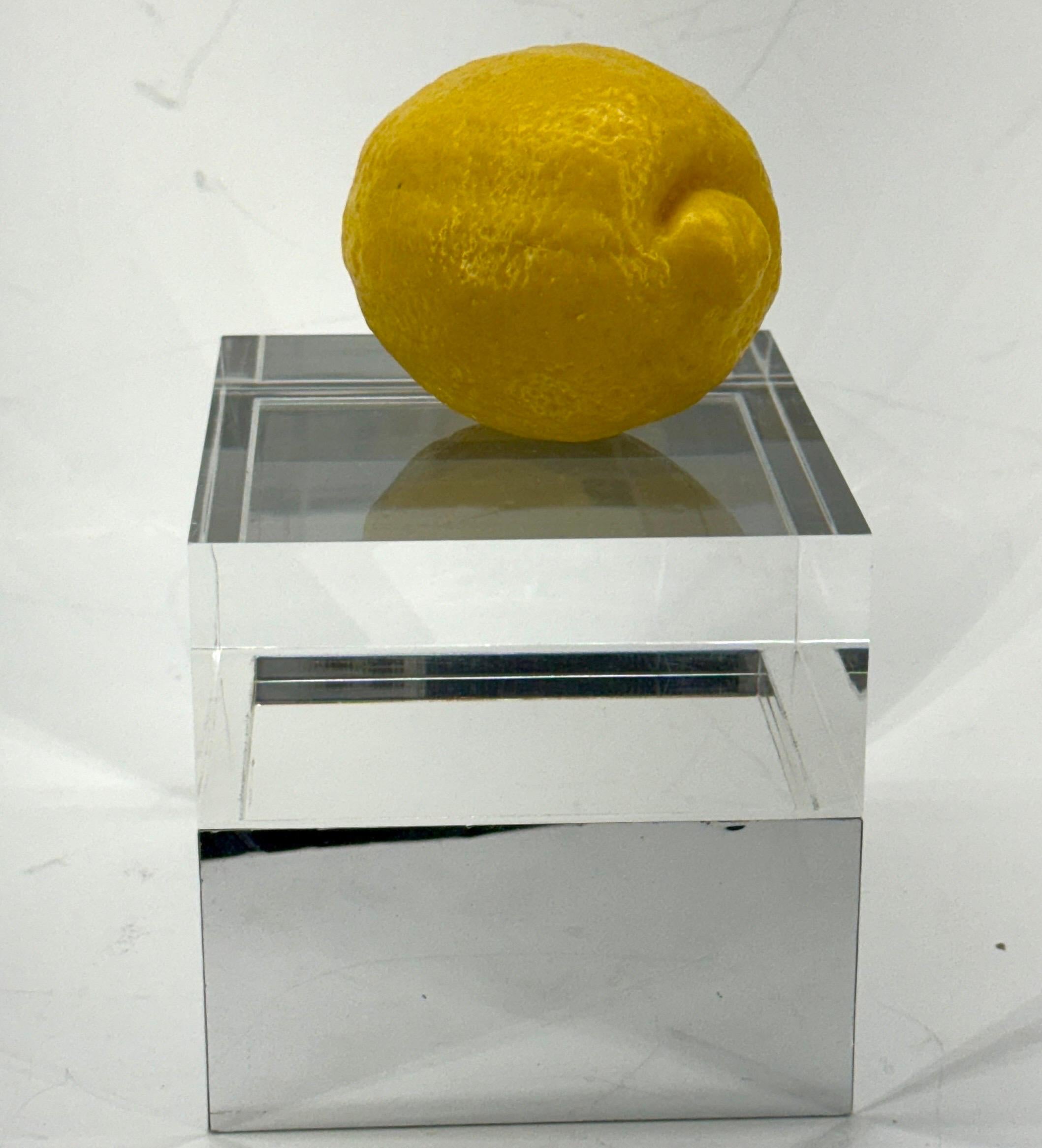 Rectangular Mid-Century Chrome Thick Lucite Box by Albrizzi For Sale 5