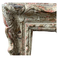 Rectangular Mid-Century Painted Hand-Carved Wood Art Frame