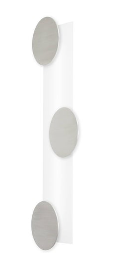 Rectangular Mid-Century Modern Style Wall Art Sconce White Glass and Aluminium