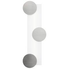 Rectangular Mid-Century Modern Style Wall Art Sconce White Glass and Aluminium