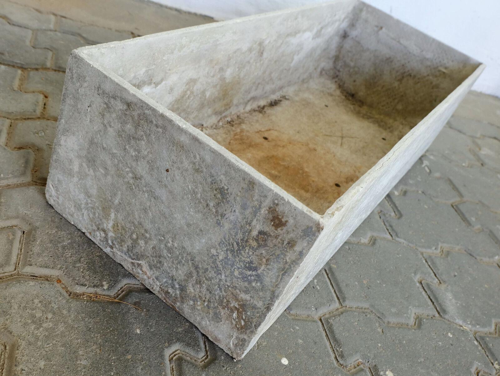 Cement rectangular mid century PLANTER architectural fiber cement plant pot guhl aera For Sale
