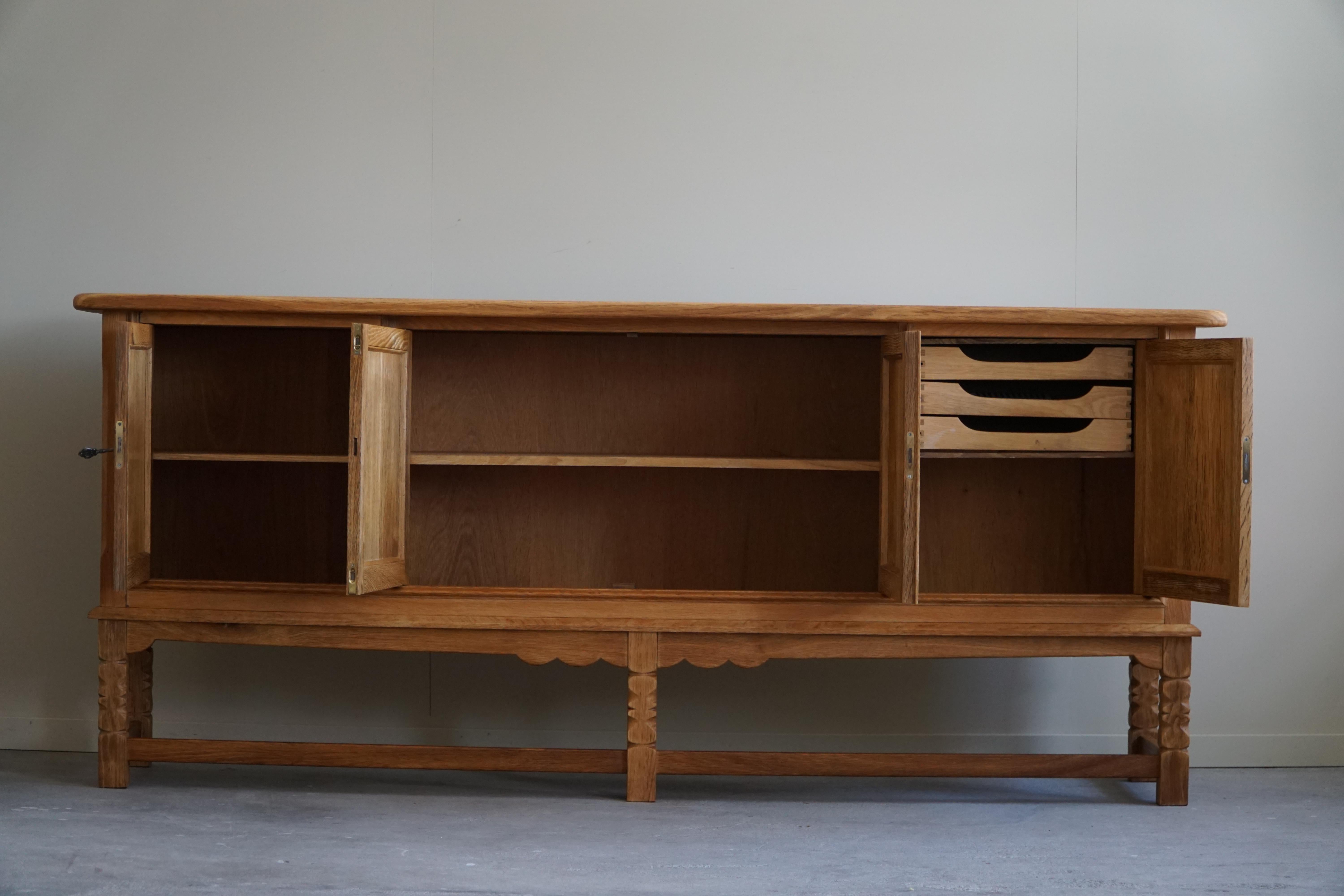 Rectangular Mid Century Sideboard in Oak, Made by a Danish Cabinetmaker, 1960s 12
