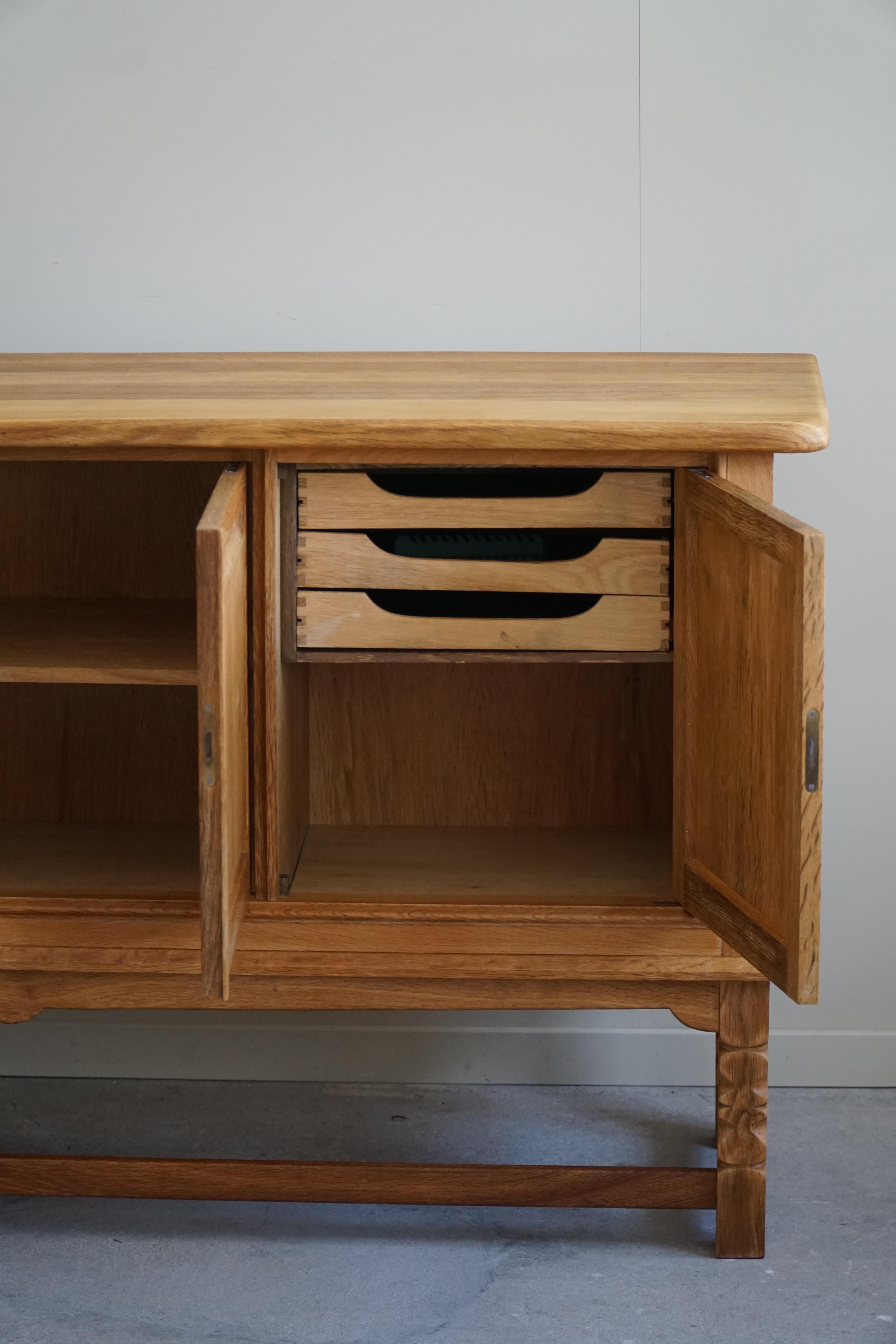 Rectangular Mid Century Sideboard in Oak, Made by a Danish Cabinetmaker, 1960s 13