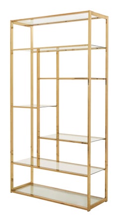 Mid-Century Rectangular Brass Shelf