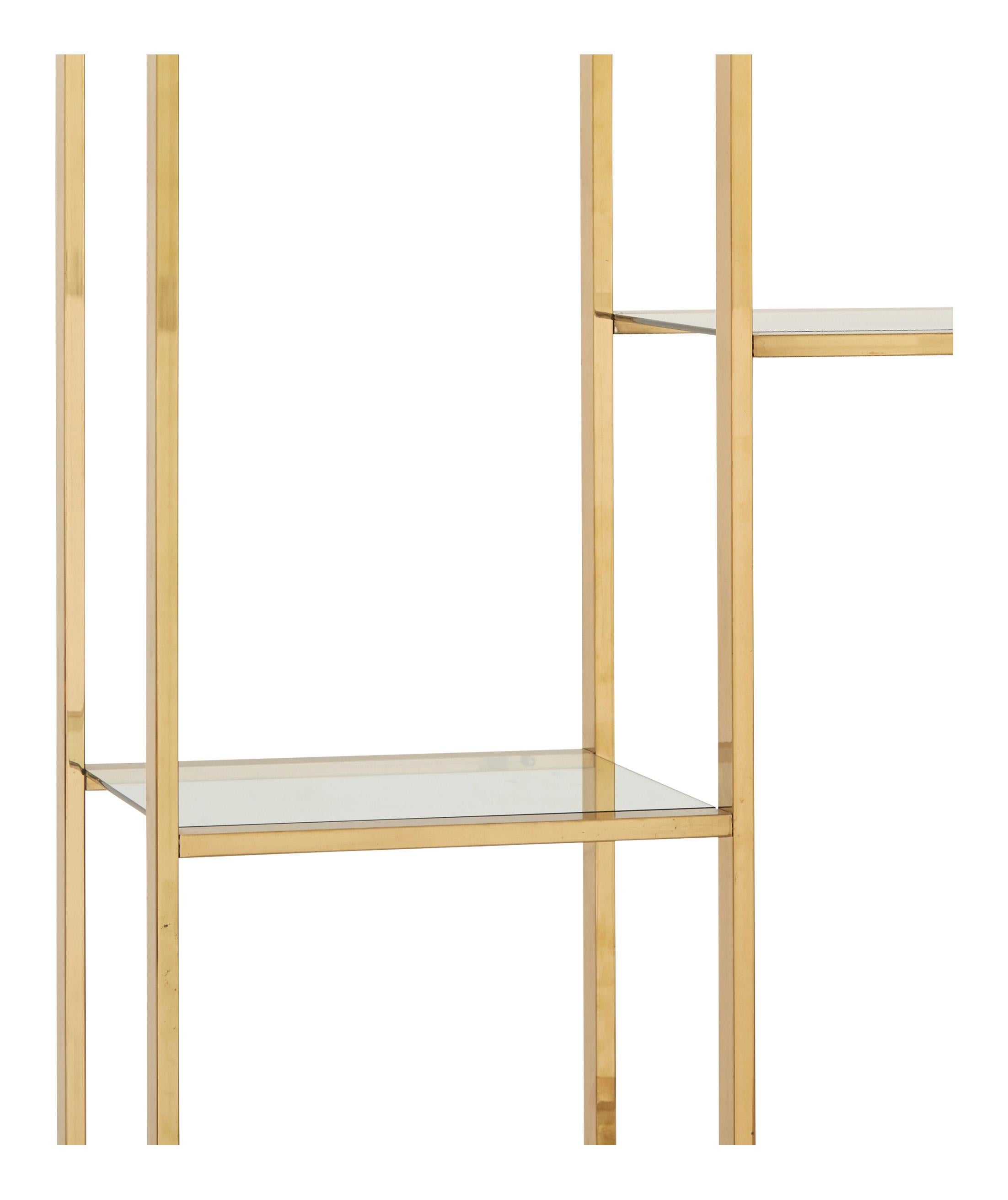 American Mid-Century Rectangular Brass Shelf For Sale