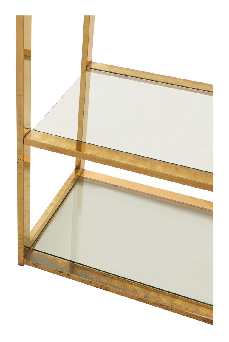 MidCentury Rectangular Brass Shelf For Sale at 1stDibs