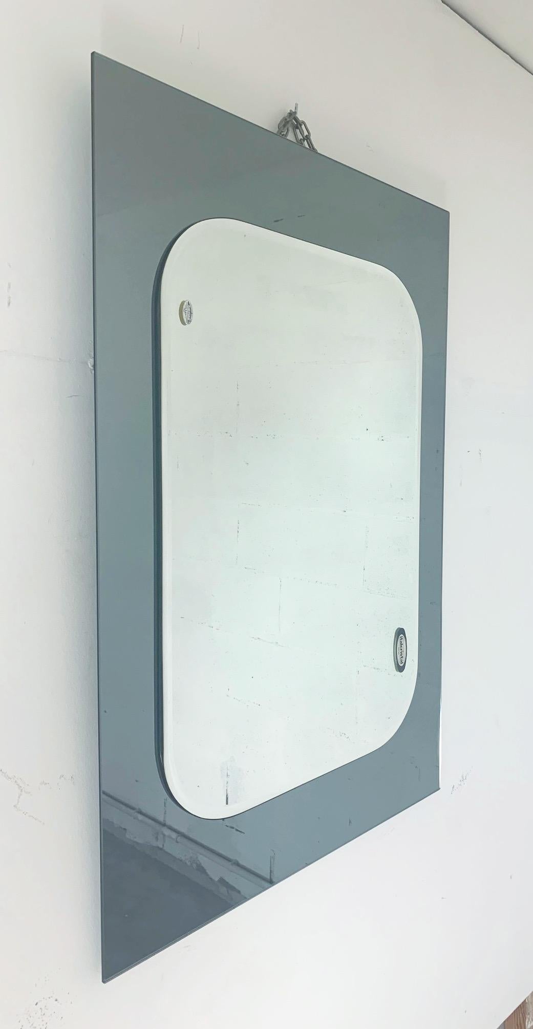 Vintage Italian rectangular mirror with beveled glass in light blue color / made in Italy by Italcristal, circa 1960s
Original label on the mirror
Measures: Height 38 inches, width 26 inches, mirror height 28.5 inches, mirror width 20 inches
1 in