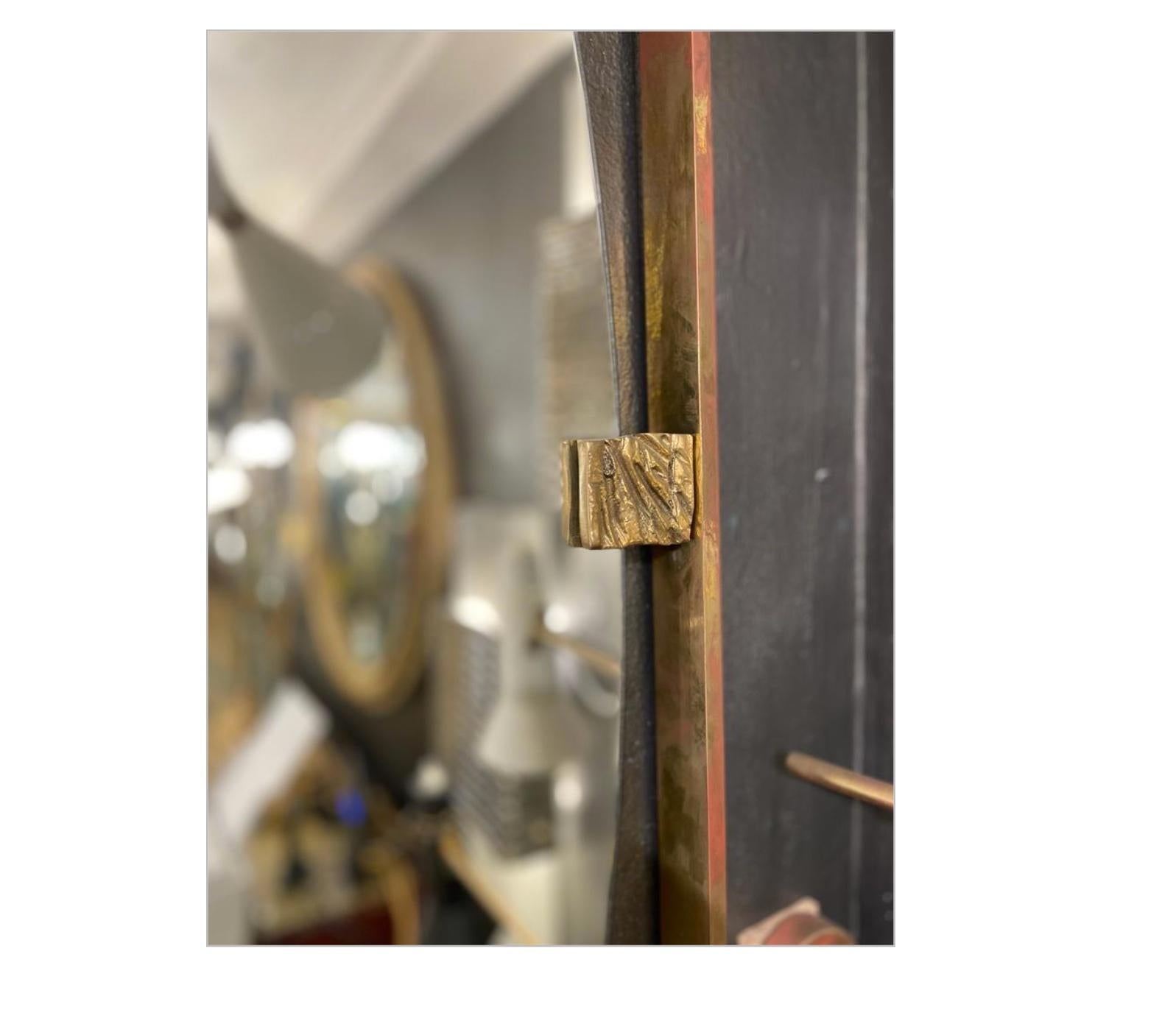 Rectangular Mirror in Brass, circa 1980 In Good Condition For Sale In London, GB