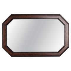 Specchio rettangolare in legno scuro degli anni ’40