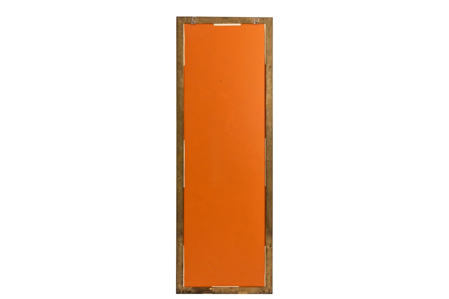 Länglicher, rechteckiger Spiegel mit stilisiertem Bambusmotiv aus vergoldetem Messing.

Das Werk wurde in den 1970er Jahren realisiert.

Aktenzeichen: LS4549271