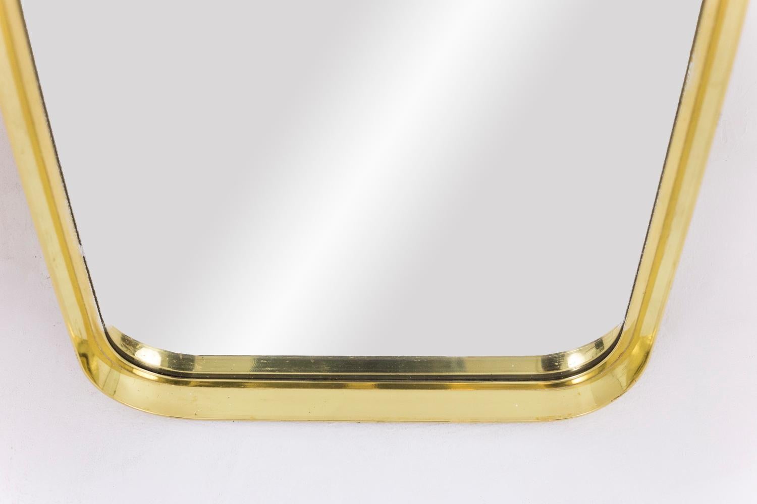 Rectangular Mirror in Gilt Brass, 1970s For Sale 1