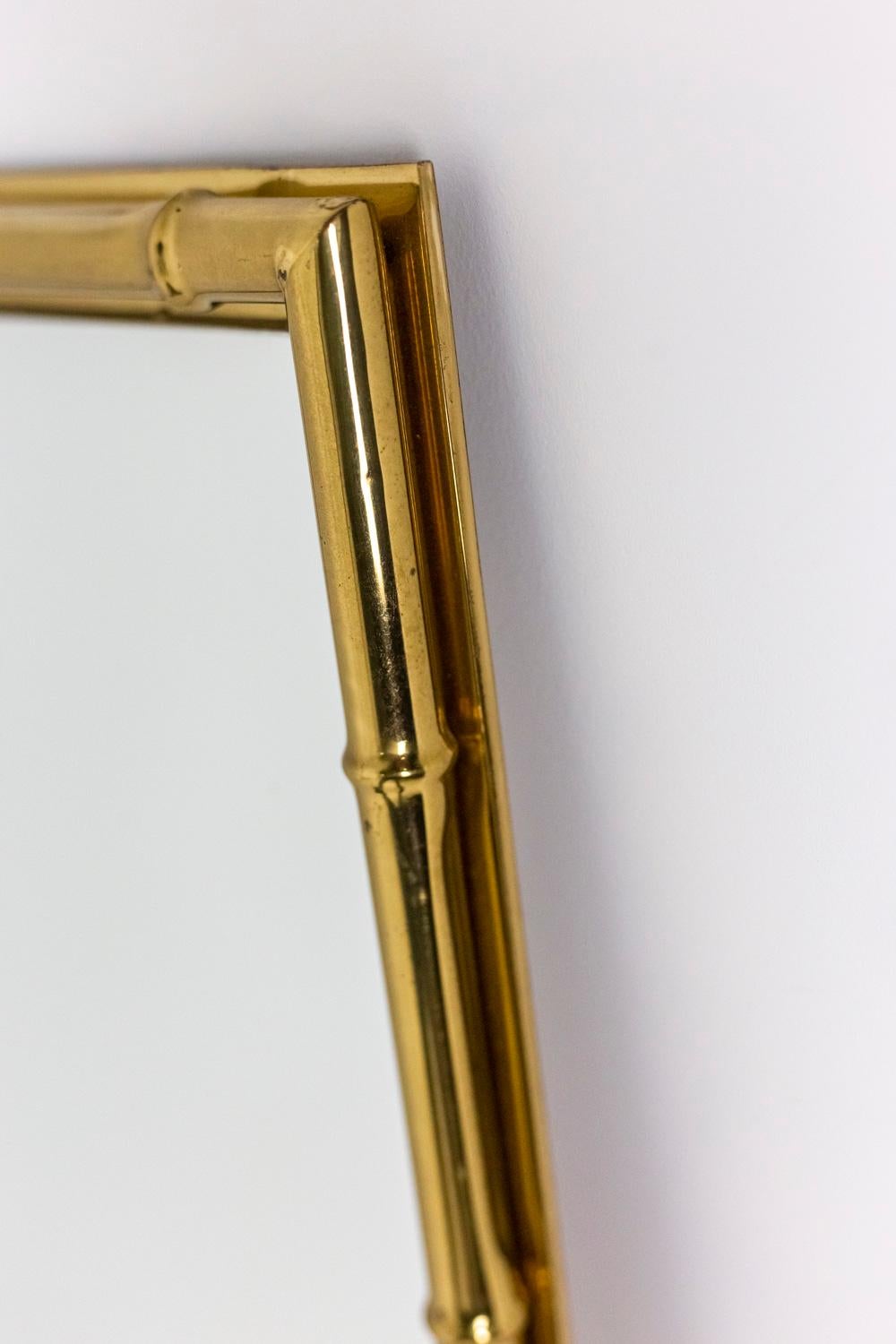 Rectangular mirror in gilt brass, 1970's For Sale 1