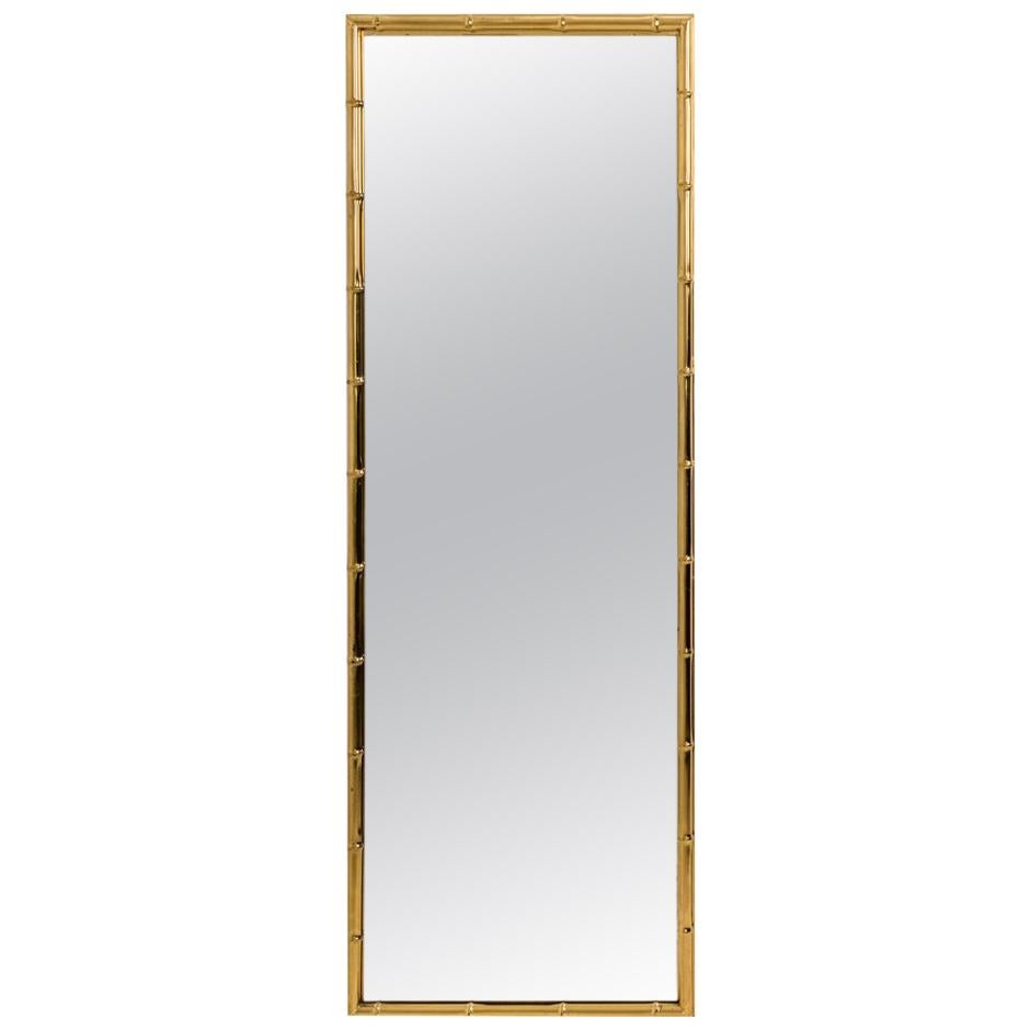 Rectangular mirror in gilt brass, 1970's For Sale
