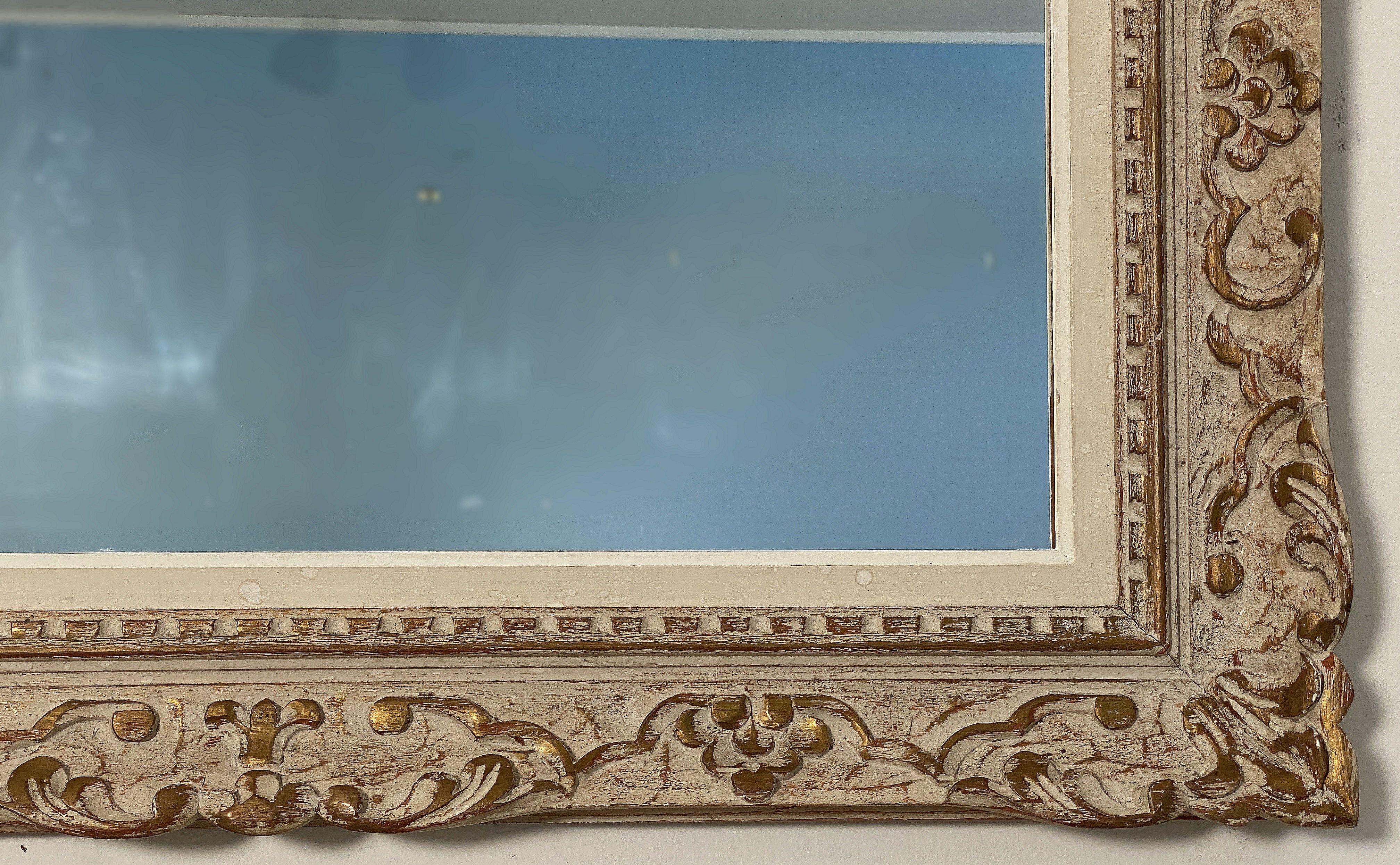 Wood Rectangular Mirror in Montparnasse Frame (H 39 3/8 x W 31 1/8) For Sale