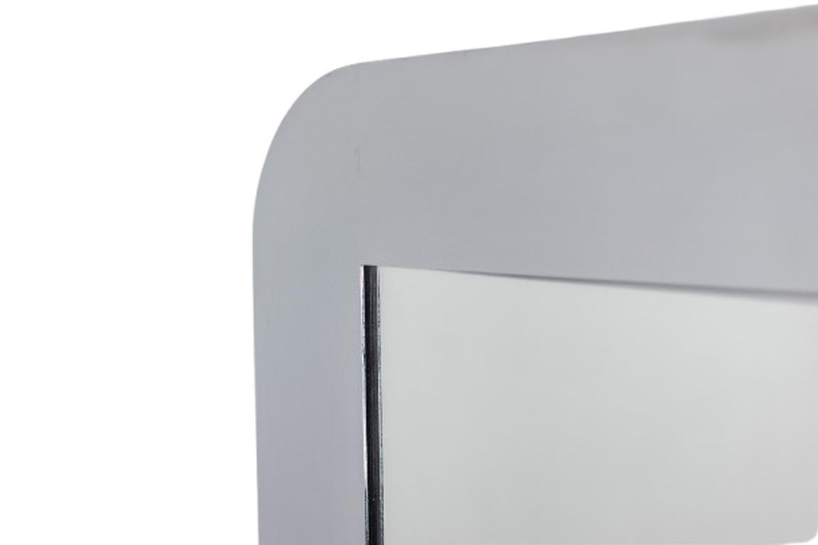 Italian Rectangular mirror in polished metal. Italy, 1970s For Sale